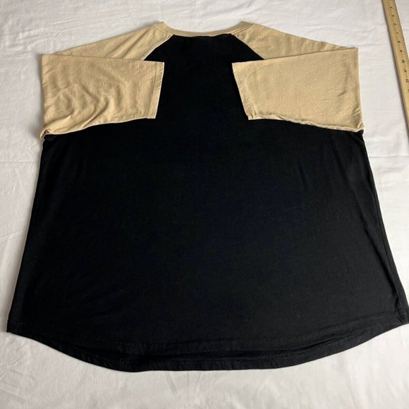 Def Lepperd T-Shirt Women's Size 2X Black/Yellow Crew Neck Graphic Raglan Sleeve - Picture 8 of 14